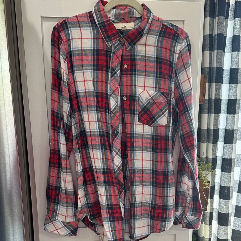 Thread & Supply Red and Blue Plaid Button Down Shirt